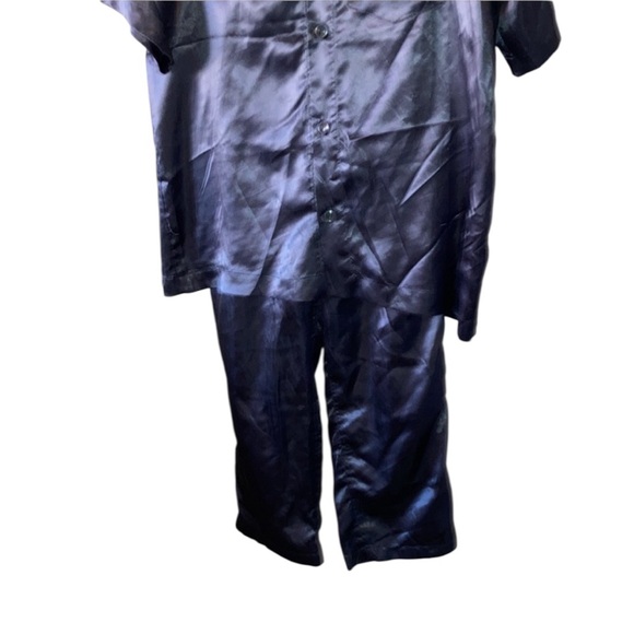Majestic Intl Navy Sateen PJ Set EUC - Picture 3 of 12